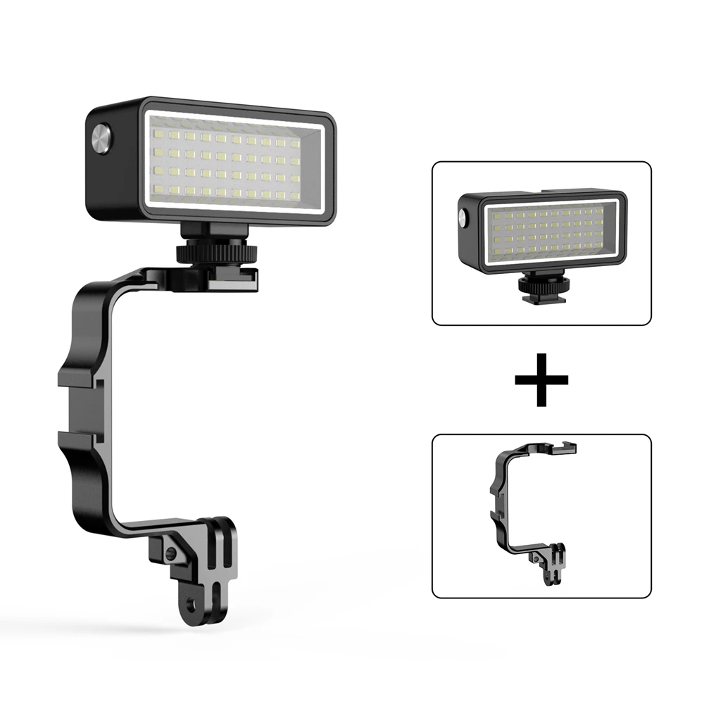 Lampe LED étanche 40m + cadre alu pour GoPro Hero 11/10/9/8 DJI Osmo Action 3