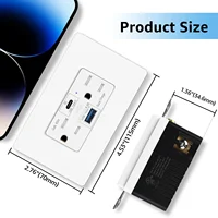 1Pcs PD3.0 65W Type C Outlet Fast Charging USB-C Charger 15 Amp Receptacle Plug Electrical USB Socket Charge for iPhone Android 6