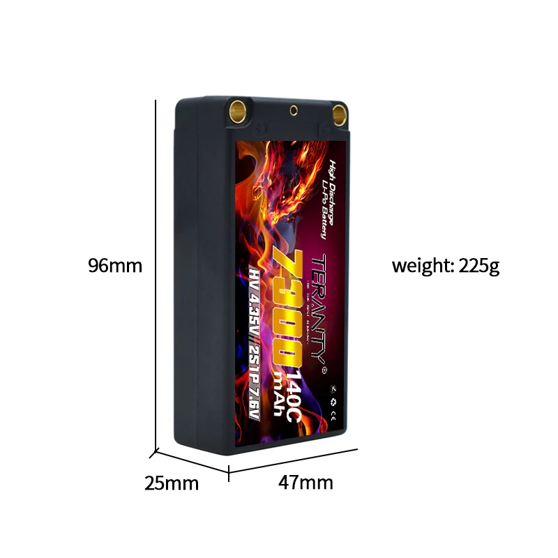 TREANTY 2S 140C/280C Lipo Battery 7.6V 7300mAh hard shell with 5mm bullet T/XT60 plug for RC car Buggy FPV drone model parts