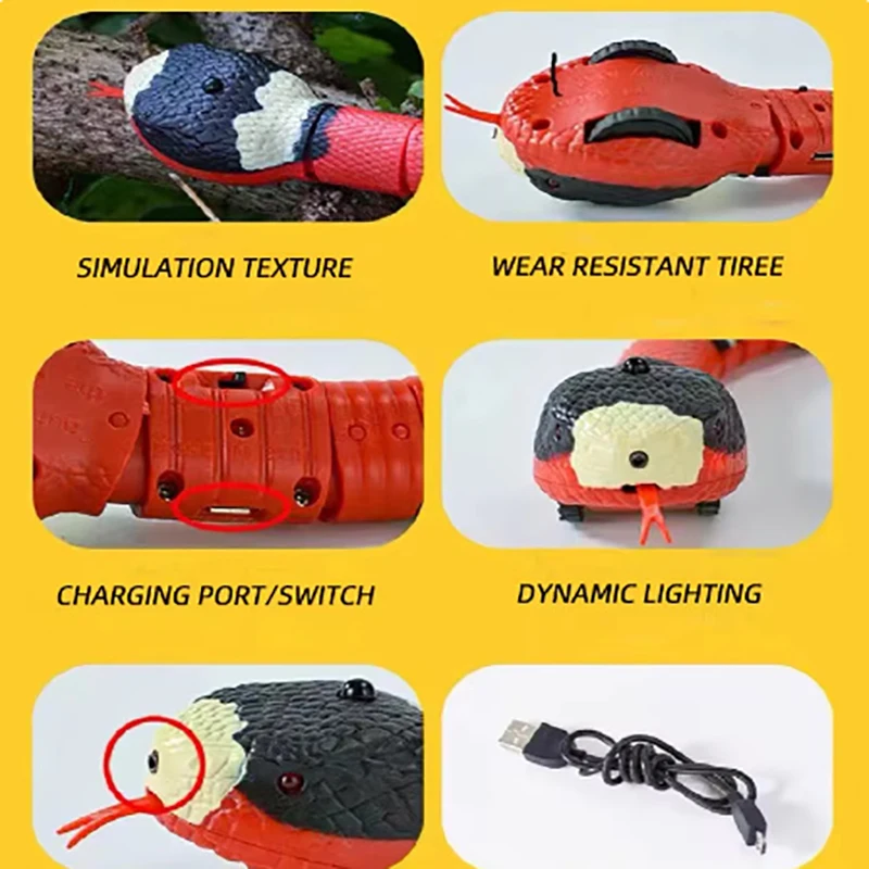 TeaseToys automáticos para gatos, carga USB, serpiente, accesorios para gatos, juego para jugar 5