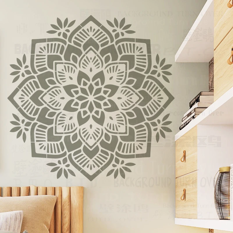 60cm - 100cm Stencil Mandala Extra Large For Painting Big Wall Flower  Decors Round Walls Paint S092 - Wall Stencils - AliExpress