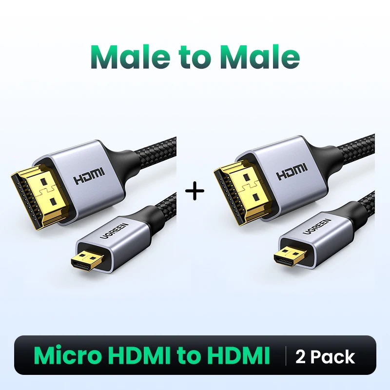 UGREEN Cable Micro HDMI a HDMI 3D 4K Alta Velocidad con Ethernet