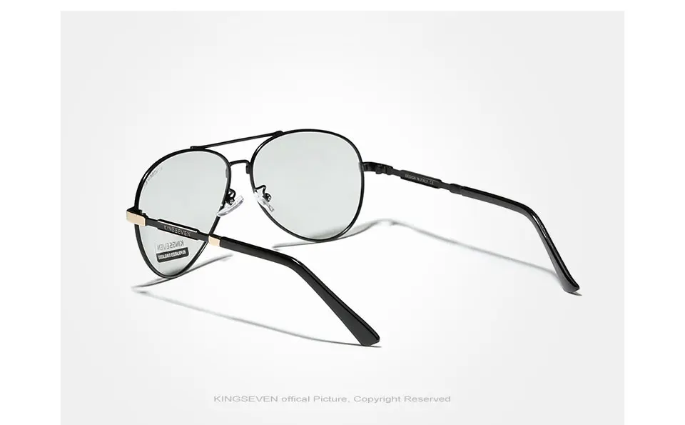 KINGSEVEN Fashion Aluminum Frame Photochromic Sunglasses For Men Women Polarized Chameleon Lenses Eyewear Driving Pilot Glasses N7899