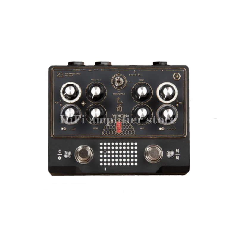 Handmade electric guitar preamplifier, volume knobs for two channels