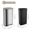 Stainless Steel Garbage Can with Silent Lid, Durable Pedal & Inner Bucket, Pedal Garbage Bin for Kitchen Inside Outside 2