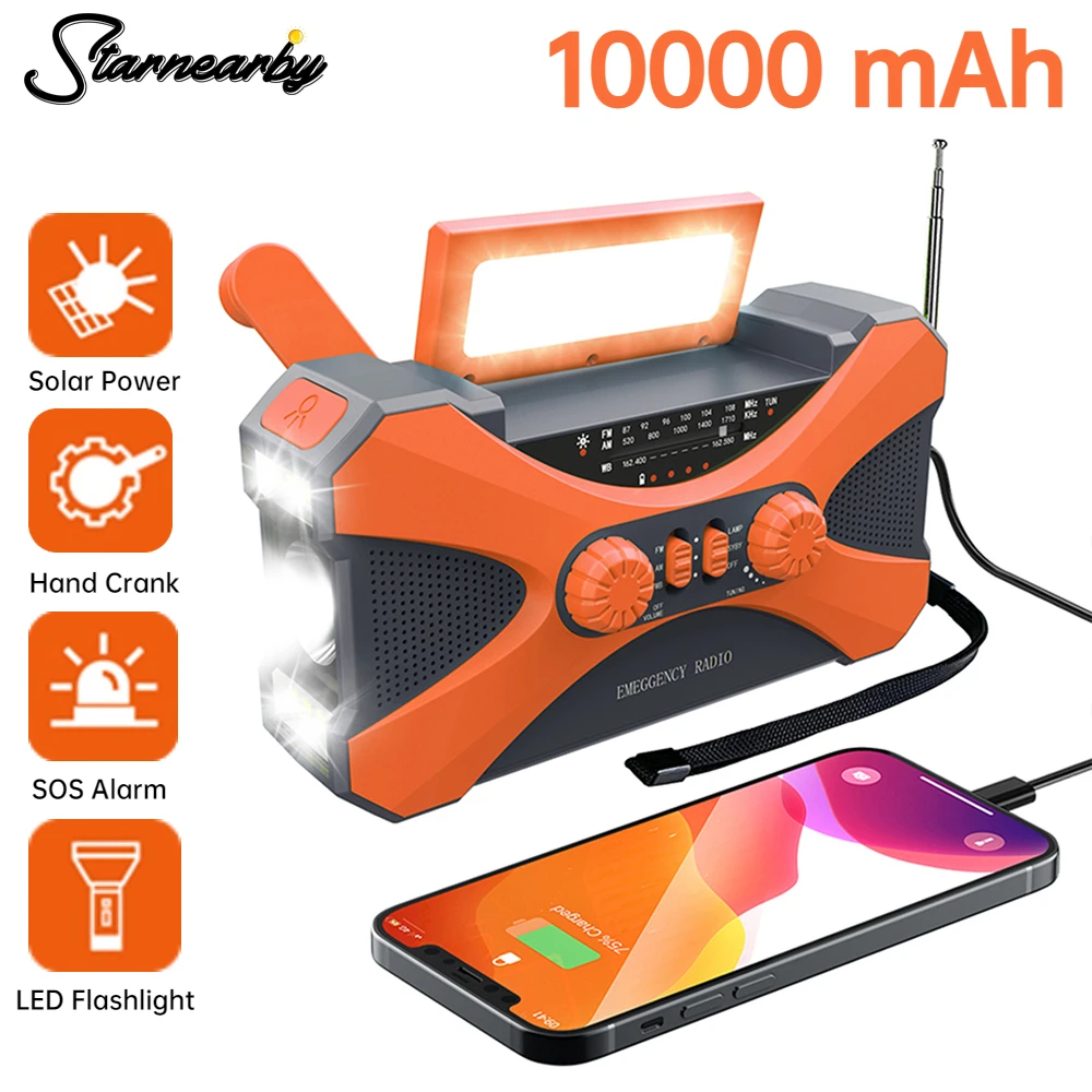Emergency-Flashlight-Torch-10000mAh-Power-Bank-Rechargeable-Radio-Hand ...
