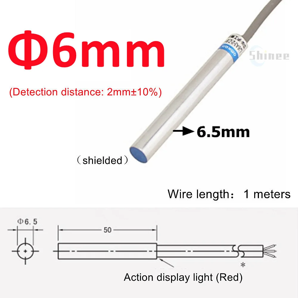 thumbnail image 1 of Sensor de aproximación 4 mm 6 mm M5 M10 14 M16 M20 22 Interruptor de proximidad negro Sensor de proximidad inductivo Interruptor de detección NPN PNP CC CA, 1 of 5