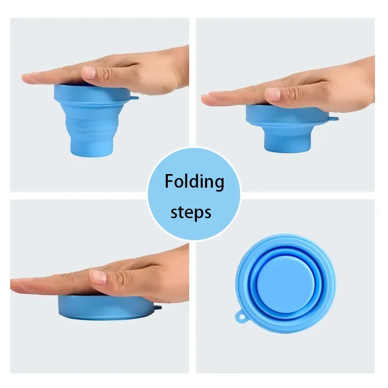 150ml 4Color Folding Cup Silicone Water Coffee Cup Heat Resistant Can Put Boiling Water Multifunction Travel Camping Folding