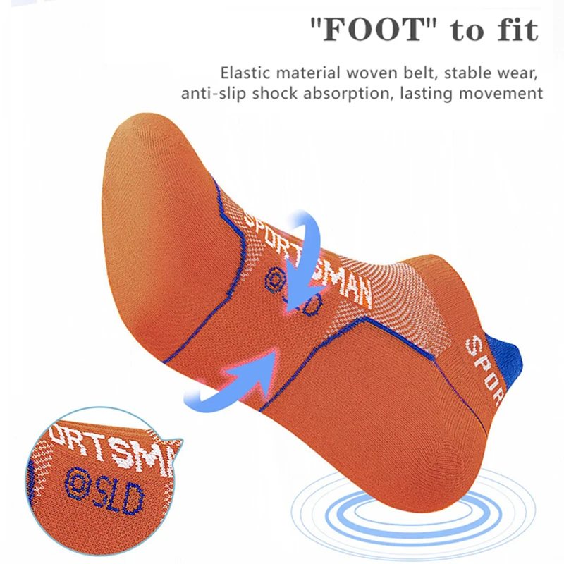 5 Pairs/ Lot Men Running Sport Socks Bright Color Cotton Travel Socks Breathable Mesh Low Cut Fitness Socks For Men