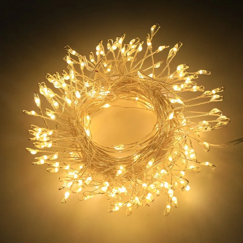 Luminous LED Fairy Cluster Lights - Elegant Silver Wire Garland