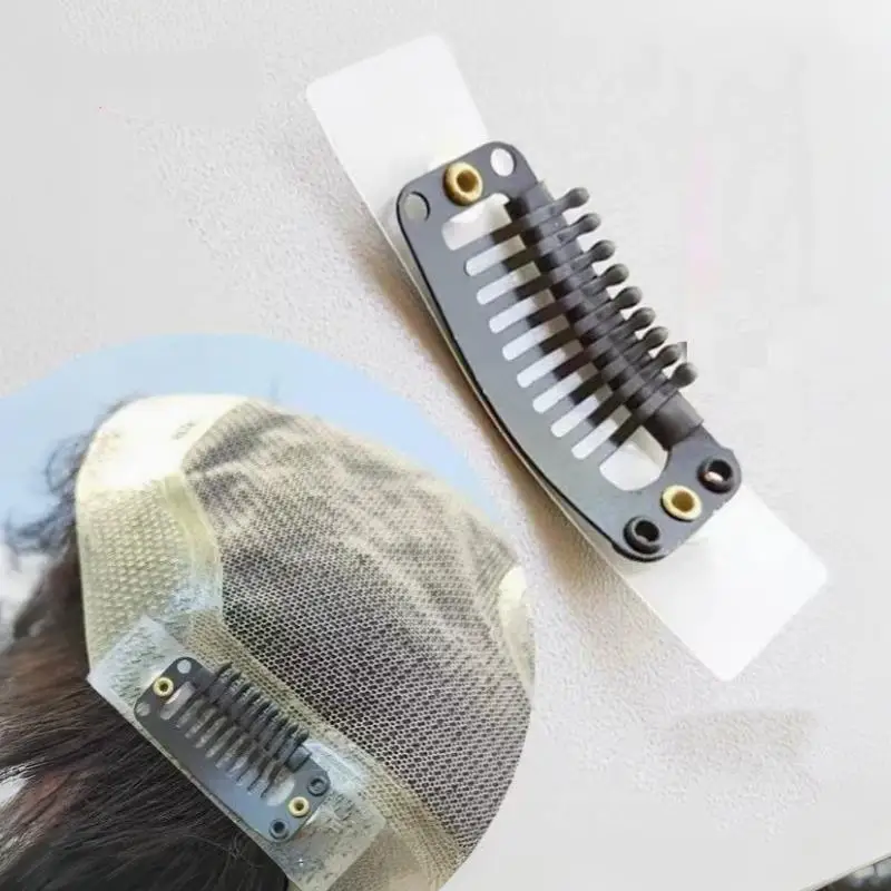 Set di 6/10 clip a scatto per parrucche, clip adesive bifacciali a forma di U, clip professionali per extension di capelli, per frangia e fermagli per capelli - immagine 2