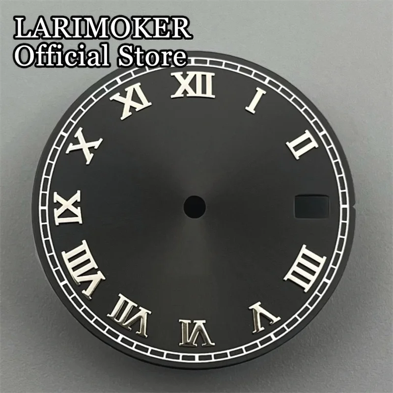 LARIMOKER 29 mm braun/rosa/blau/schwarz/weißes Sonnenstreifen-Uhrenzifferblatt ohne leuchtende Passform NH35 Automatikwerk-Uhrenzubehör – Detail 12