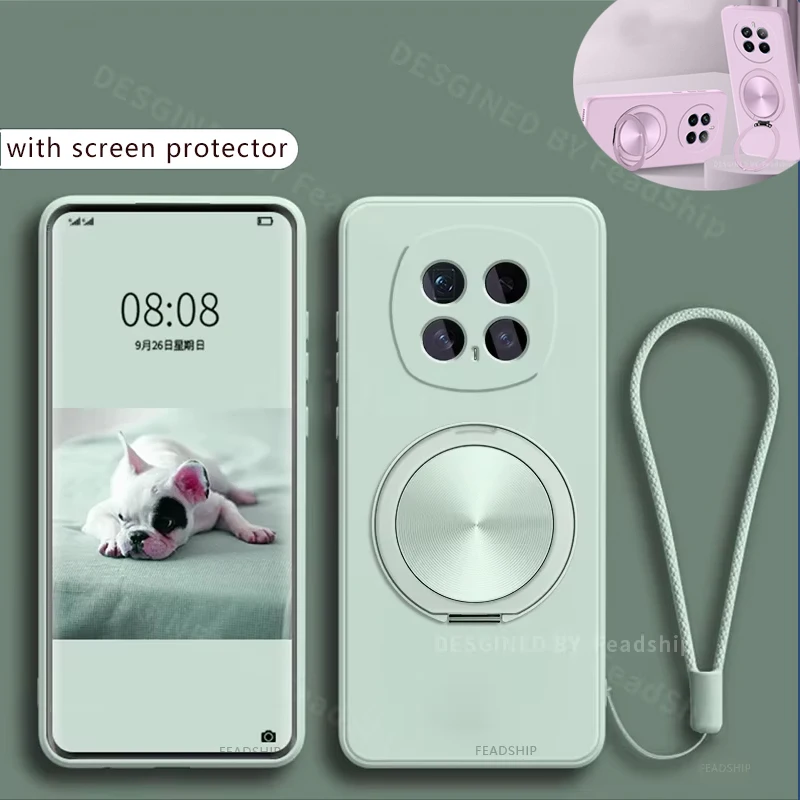 Silicone Protective Phone Case with Magnetic Holder and Screen Film
