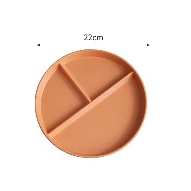 Divided Dish In 3 Diet Reusable Round Dinner Plate Kitchen Dinnerware Portion Plates Adults 3 Compartments Plates Balanced Meals