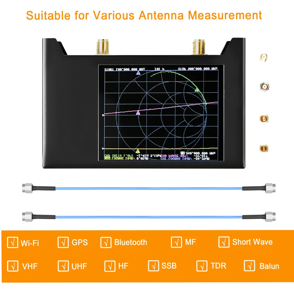 NanoVNA 벡터 네트워크 분석기, 단파 안테나 분석기, HF VHF 네트워크 분석기, SAA2 V2, 10KHz -3GHz, 3G