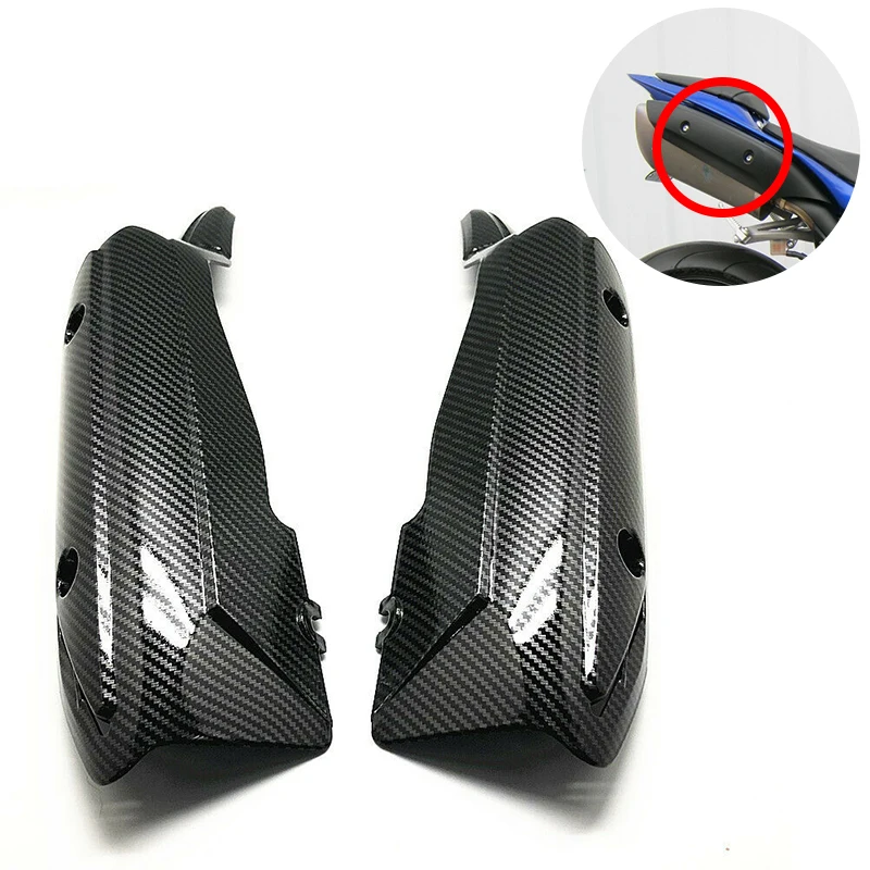 

Motorcycle ABS PLASTIC Hydro Dipped Carbon Fiber Finish Side Panel Exhaust Upper Heat Shield For Yamaha YZF R1 YZFR1 2009-2014
