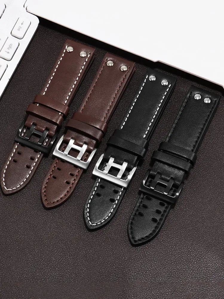 Premium Leather Watch Strap for Men's Timepieces - Fits Hamilton Khaki Aviation Series
