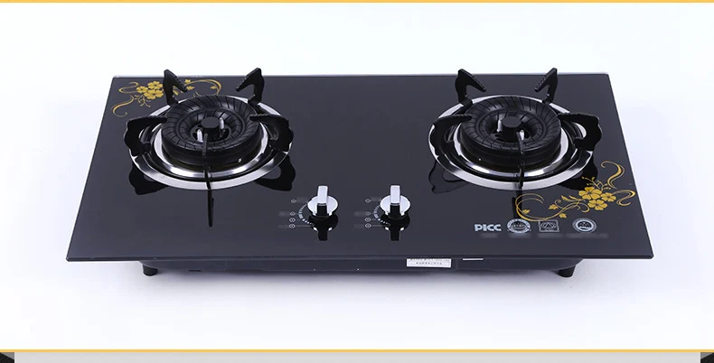 Embedded Tempered Glass Liquefied Petroleum Gas Double Stove Energy-saving Electronic Ignition Gas Stove