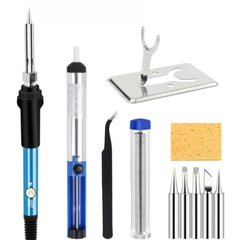 Saldatore elettrico da 60 W Spina UE/USA Regolazione della temperatura Saldatore Strumento di riparazione per saldatura elettronica domestica 1