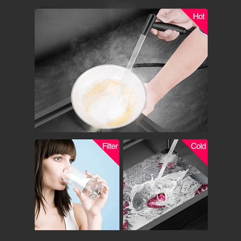 ASRAS SUS 304 Stainless Steel Nanometer Black Cup Rinser Bar Counter Sinks Handmade Cup Washer For Milk Tea Cafe Fast Food Shop 5