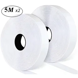 Versatile Self - Adhesive Hook & Loop Strips for DIY Crafts - White, Various Lengths and Widths (White 5meter)