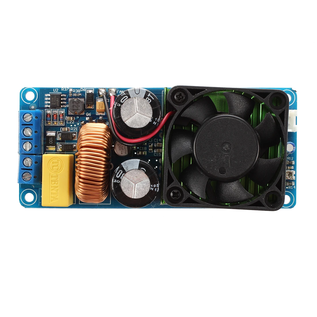 

IRS2092S 500W Mono Channel Digital Amplifier Class D HIFI Power Amp Board with FAN