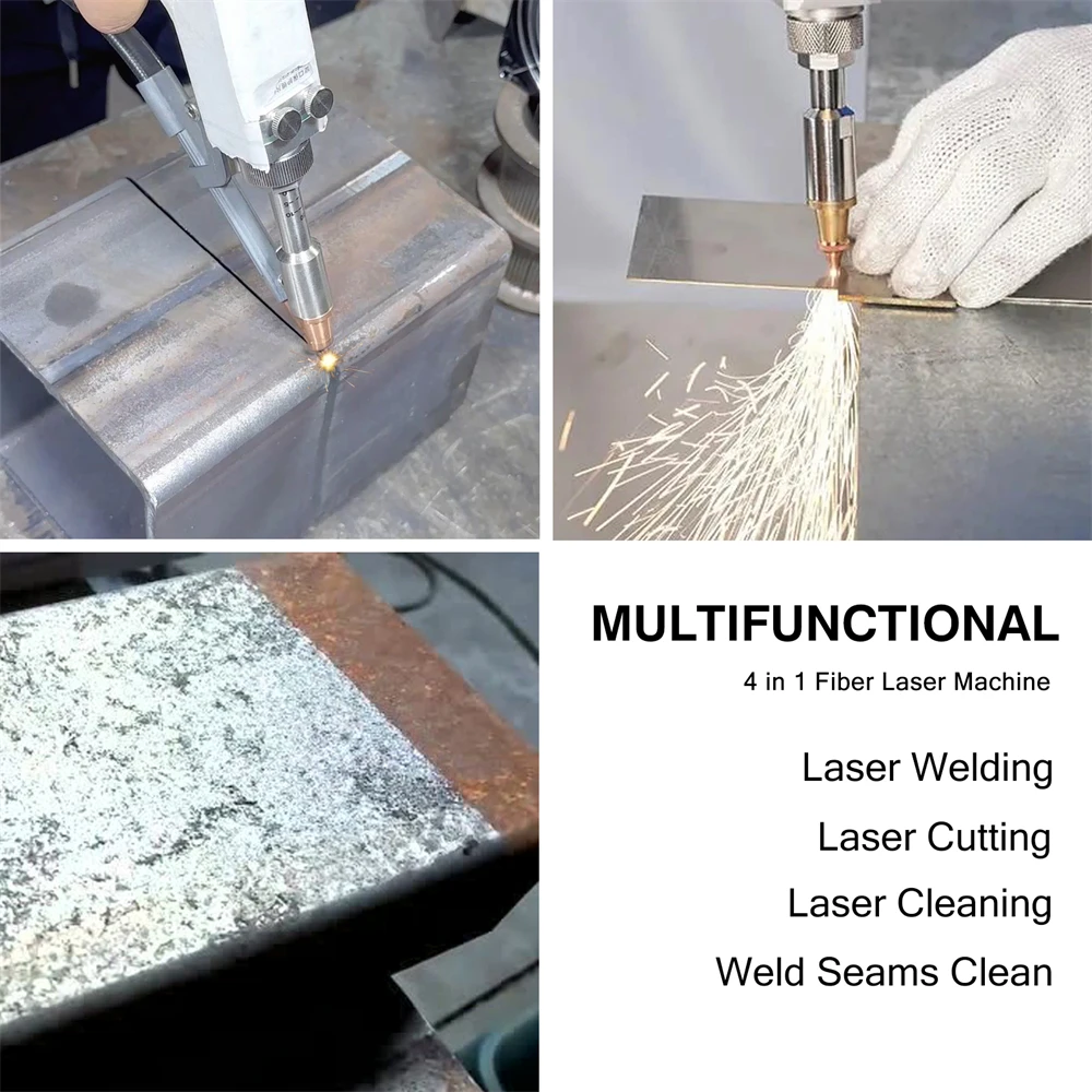 RECI 1500W 4 in 1 Multifunctional Laser Welding Machine with Handheld Raytools Welding Gun Automatic Wire Feeder 5