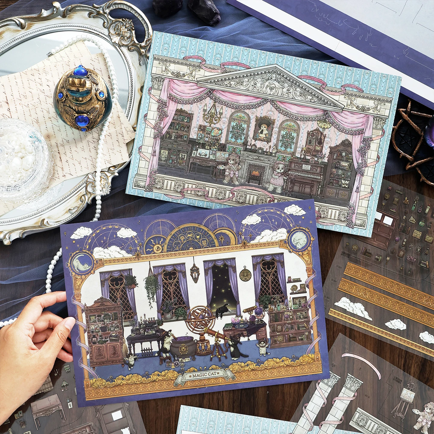 Kawaii 3D Interior Landscape Sticker for Scrapbooking and Crafting