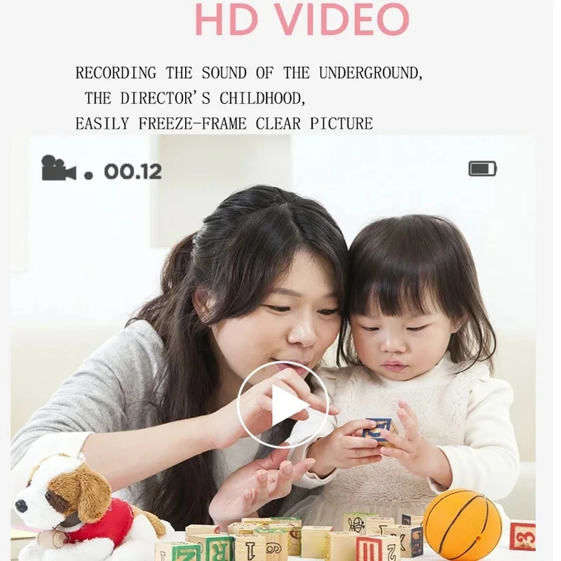 Digital Camera Kids Instant Print Camera Children's Digital Photo Video Camera with Thermal Printer Child Birthday Gift Toy for Boy Girl