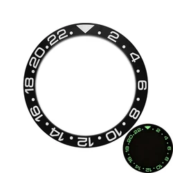 Curved Blue Green Luminous Ceramic Bezel Insert Ring for Men's Watch Case Refit (03 Green Luminous)