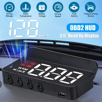 Pantalla frontal para automóvil, sintonización Universal, pantalla HD portátil para coche, pantalla frontal M3 HUD, proyector de velocidad de computadora de viaje Obd2 1