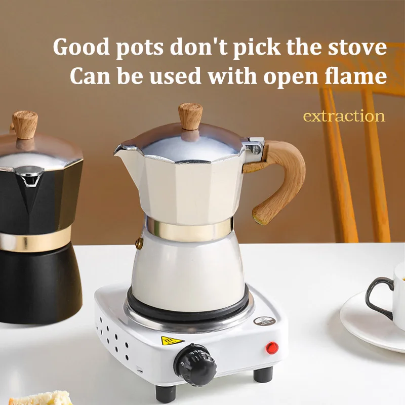 50ml/150ml/300ml Single Valve Coffee Pot Espresso Extraction Kettle Moka Pot Outdoor Brewing High Temperature Coffee Accessories