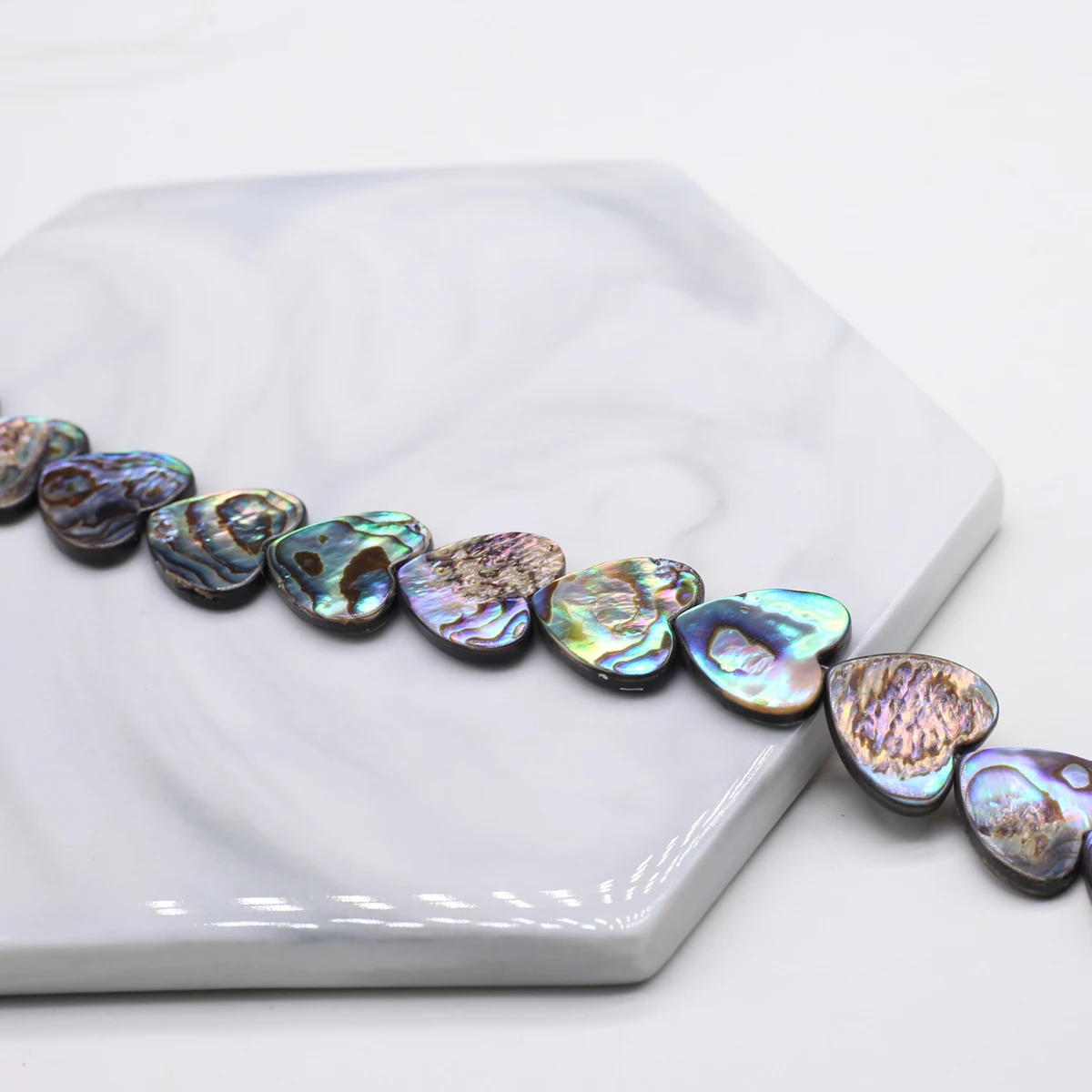 14'' Heart Natural Abalone Shell Beads Love Shell Loose Spacer Beads for Jewelry Making DIY Charms Necklace Bracelet Earrings