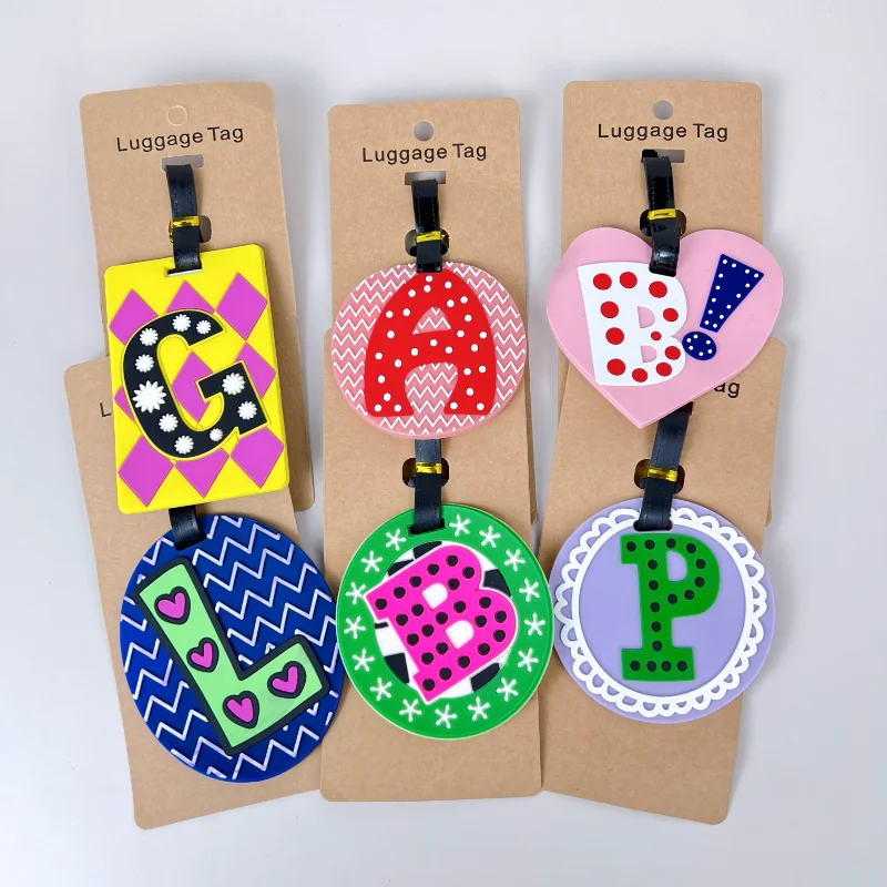 Cute 26 Letters Luggage Tag Travel Accessories Tag Silica Gel Suitcase