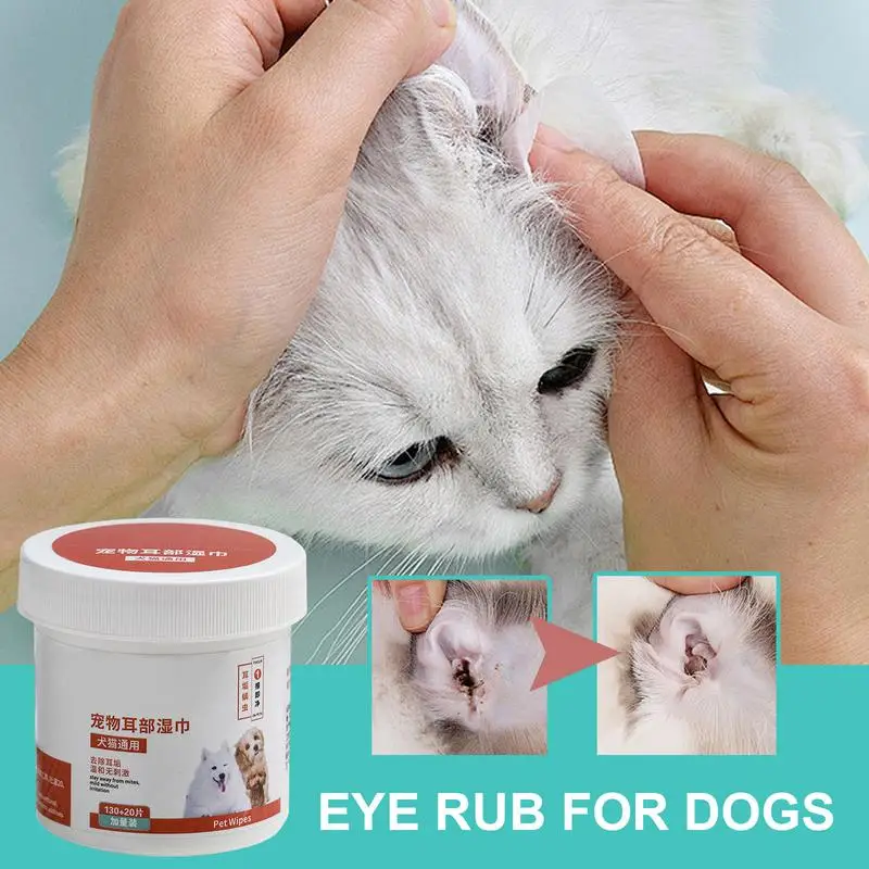 Ear Wipes For Dogs 130 Pcs Natural Pets Grooming Wipes Dog Cat Ear Eye Cleaner Dog Cat Wet Cleaning Pads Doggy