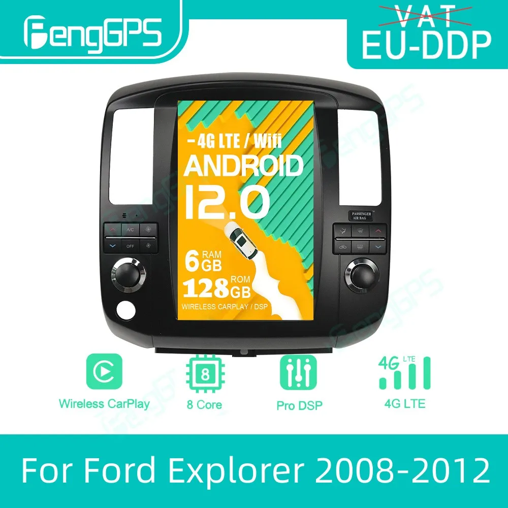 

Автомагнитола для Ford Explorer 12,1-2008, 2012 дюйма, Android 11, GPS-навигация, HD-экран, Автомобильный мультимедийный DVD-видеоплеер