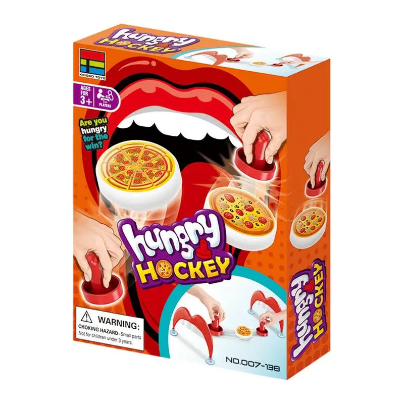 

Настольная хоккейная игра, портативная игра для хоккея на палец, Детская хоккейная игра с воздушными хоккейными шайбами в форме пиццы, обучающая игрушка для подростков