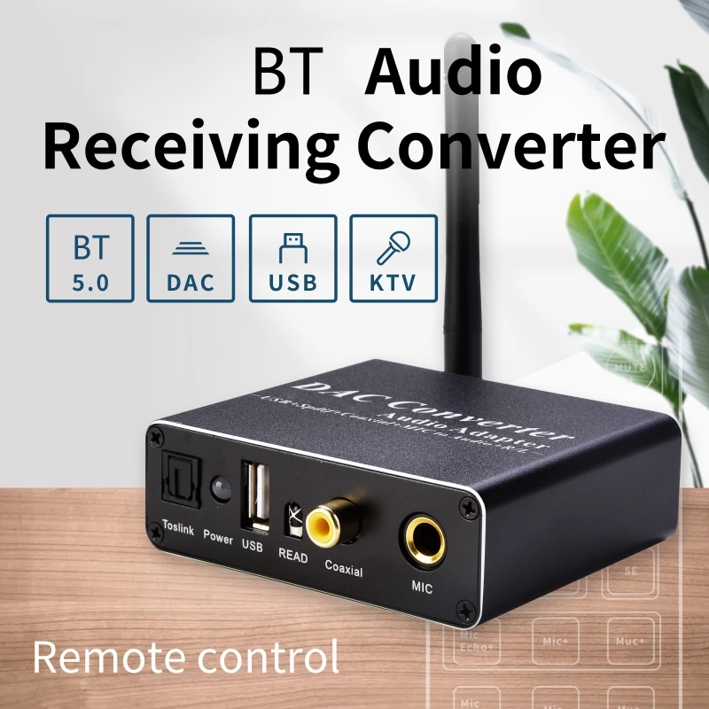

DAC Adapter Amp U-Disk Optical Coaxial to Analog Converter Bluetooth-compatible 5.0 Receiver