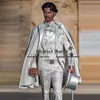 Groom Wear Wedding Suits Romantic Jacquard Prom Blazer With Cape Tailored Man Banquet Chic Party Tuxedo Men's Business Clothing 1