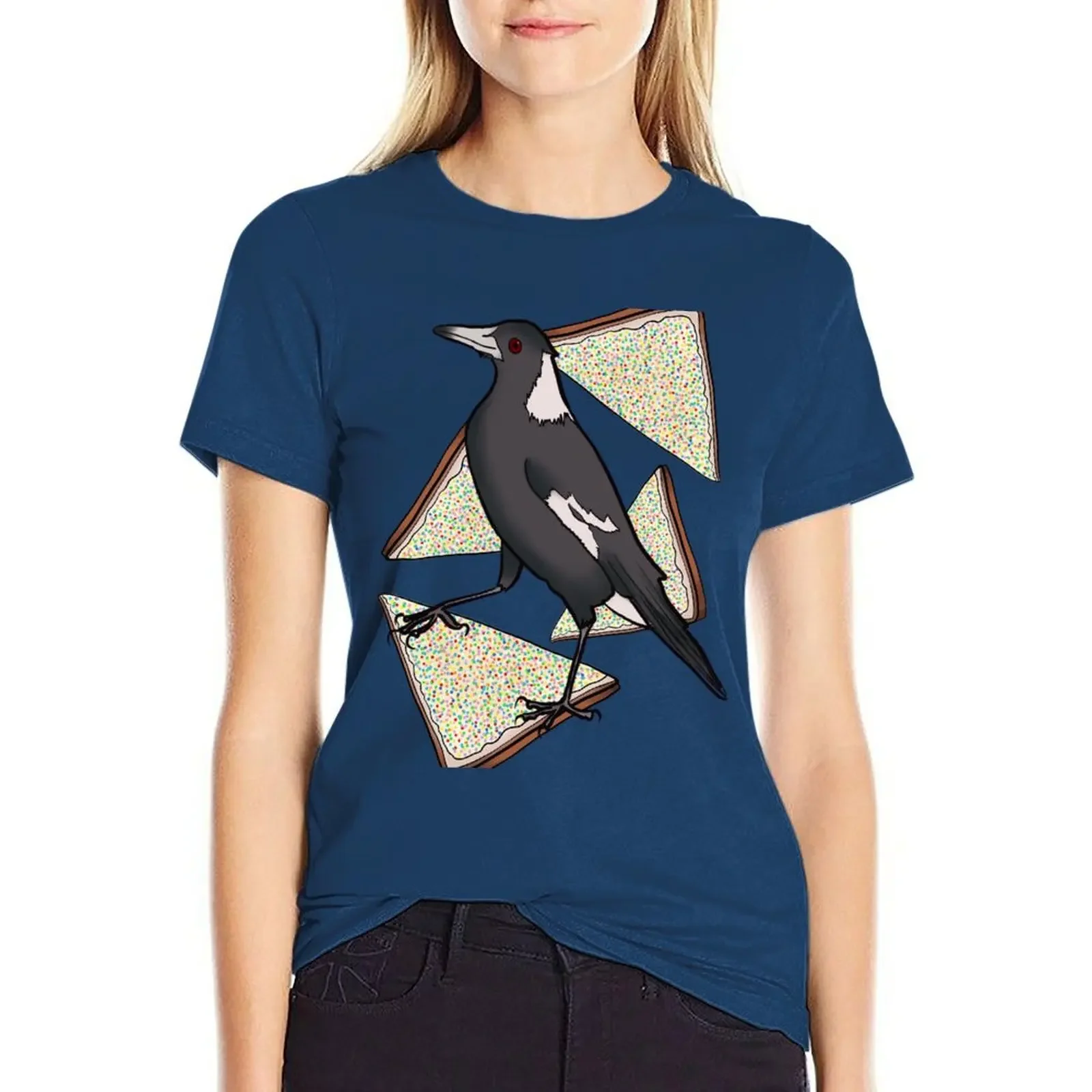 

Lone Magpie and Fairy Bread T-shirt summer tops anime clothes t shirts for Women loose fit