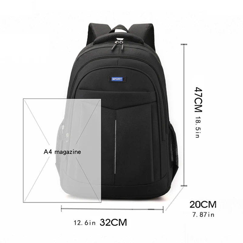 Large-capacity backpack - High-durability backpack with padded shoulder straps and zipper closure - Safe travel bag