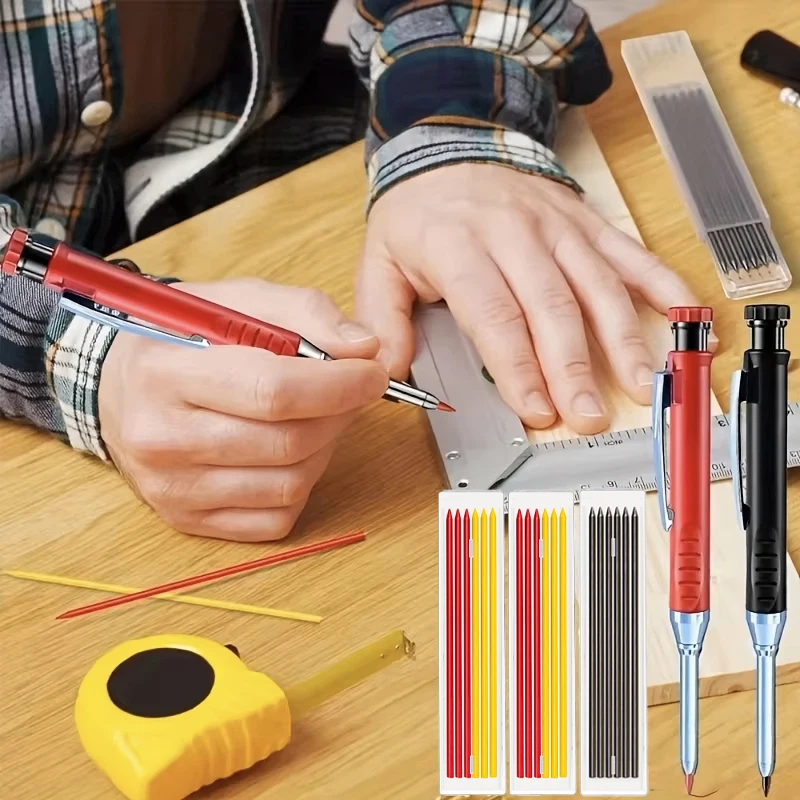 Solid Carpenter Mechanical Pencil with Built-in Sharpener