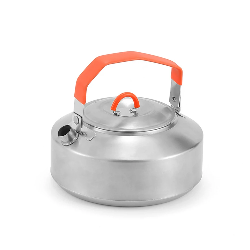 

1L Outdoor Camping Kettle Lightweight Stainless Steel Water Pot Durable Portable Camp Tea Kettle Coffee Pot for Hiking Picnic
