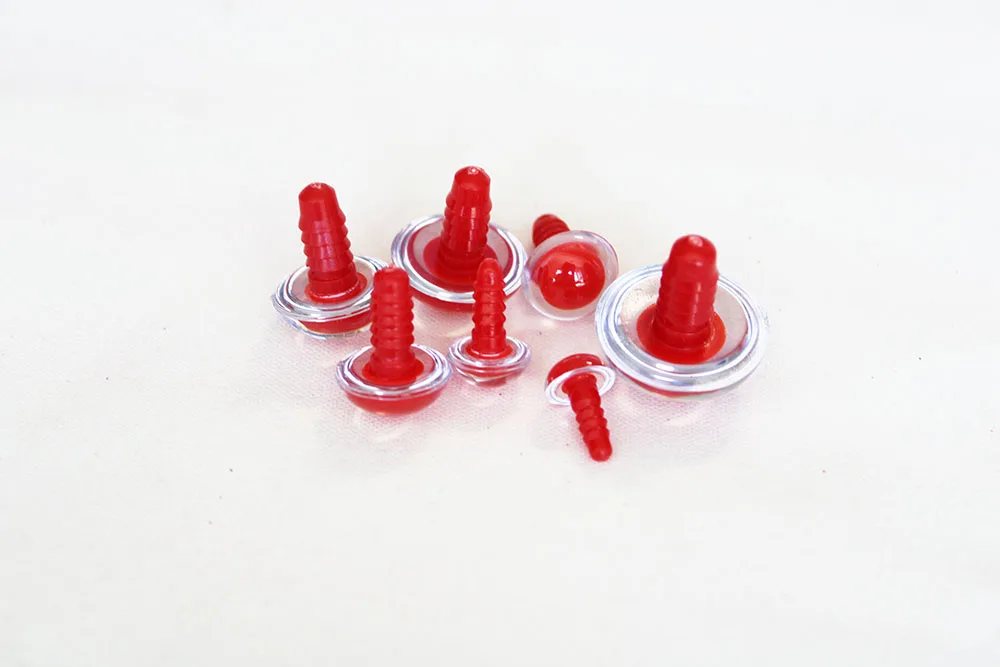 

20pcs new 10mm 12mm 14mm 16mm 18mm 20mm 24mm round clear red pupil safety eyes with washer size option