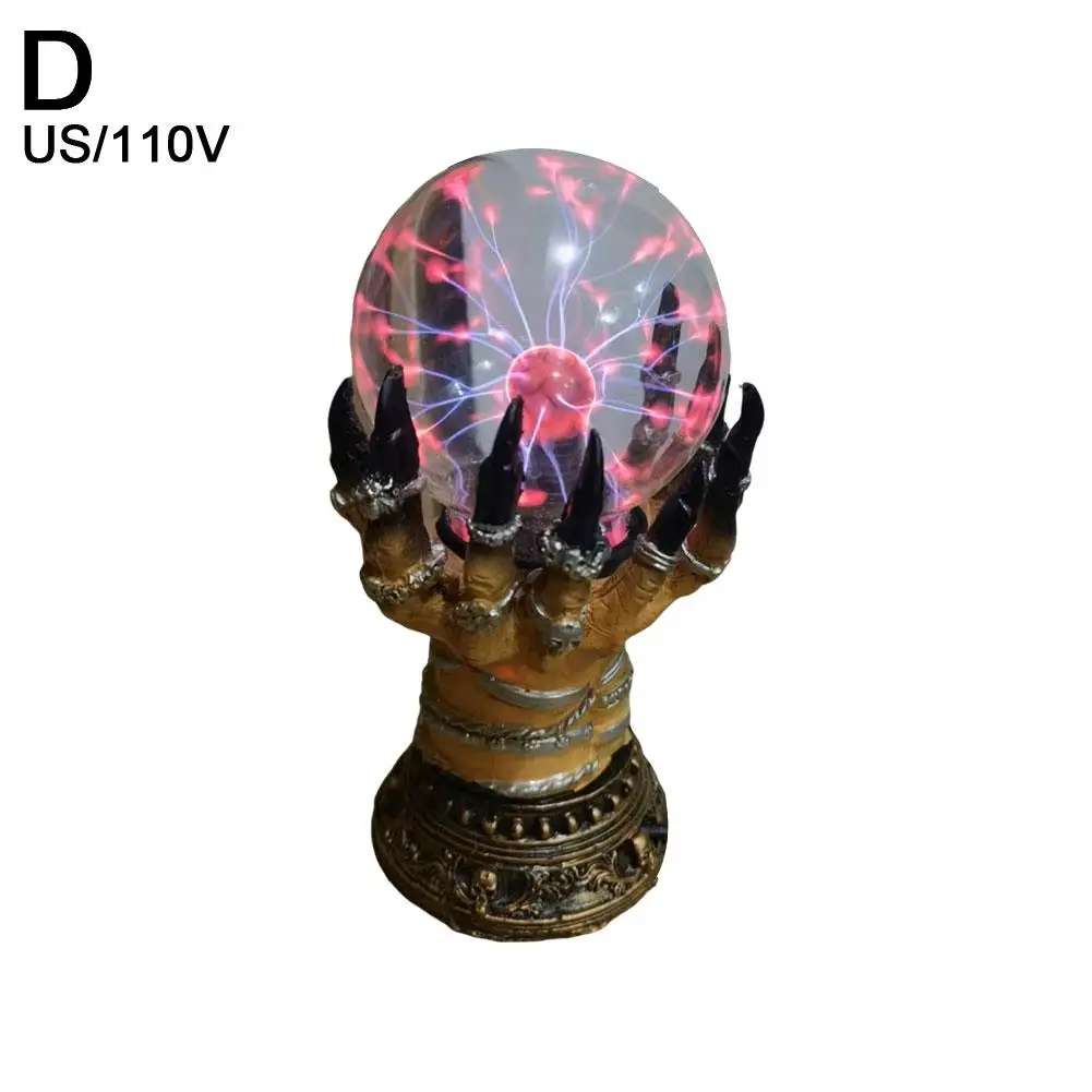 New Glowing Deluxe Cellular Crystal Ball Luminous Witch Electrostatic Spooky Light Serve Skull Hallow Finger Decor Plasma H V2y5 6