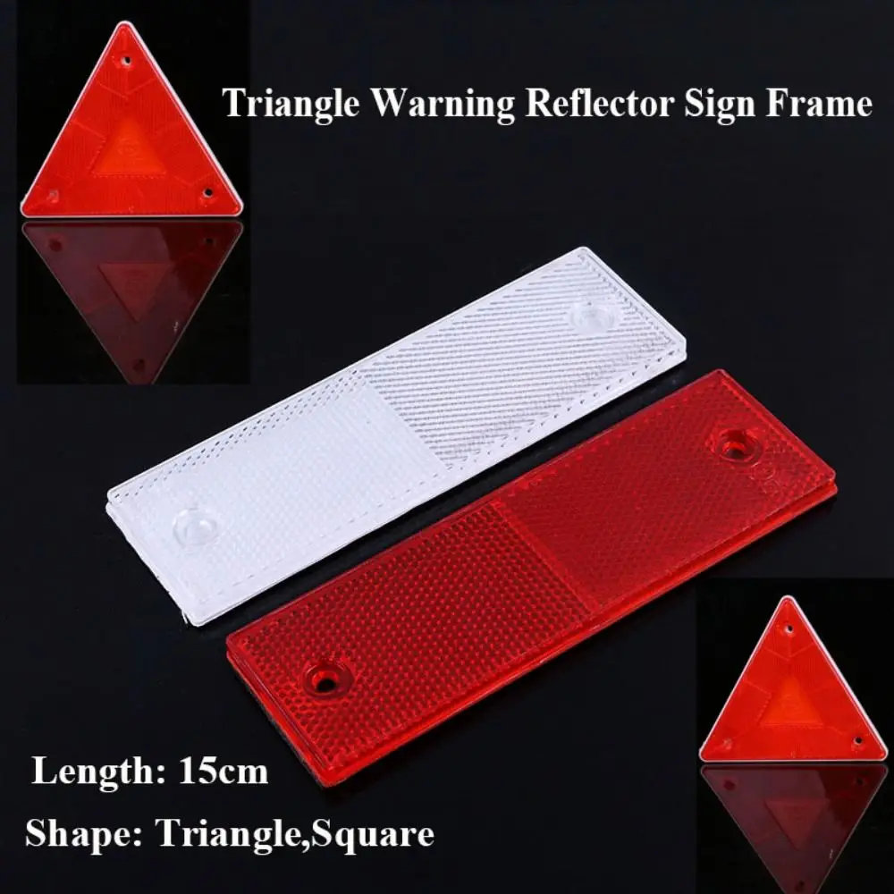 Triangle Warning Reflector Sign Frame Alerts Safety Plate Rear Light Trailer Fire Truck Car Reflective Strip Sticker