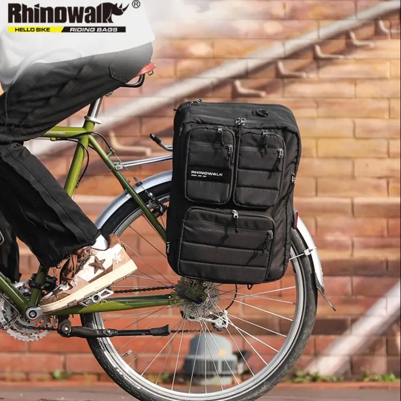 

Rhinowalk Bicycle Bag 25L Waterproof Bike Pannier Back Seat Bag Multifunctional Big Capacity Cycling Backpack With Rain Cover