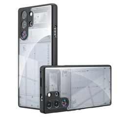 Crystal Clear Protective Smartphone Case Cover for Red Magic 10 Pro (Black)