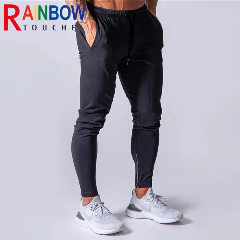 Rainbowtouches Men Tracksuit Pants New Jogging Fitness Trousers Slim Zipper Absorption And Sweatpants Wicking Men Pants