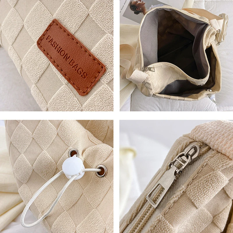 Harajuku Style College Crossbody Bag Plaid Large Capacity Shoulder Bag Handbag Leisure Student Class Small Square School Bag